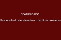 A Defensoria Pública do Estado do Paraná informa que não haverá atendimento nesta instituição, em todos os seus locais de atuação, no dia 14 de novembro, próxima quinta-feira.