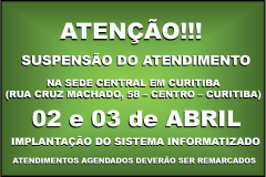 Suspensão do atendimento na sede central