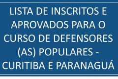 Lista de inscritos e aprovados para o Curso
