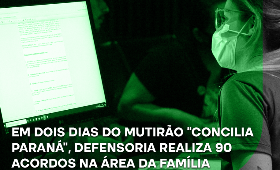 Em dois dias do mutirão “Concilia Paraná”, Defensoria realiza 90 acordos na área da Família