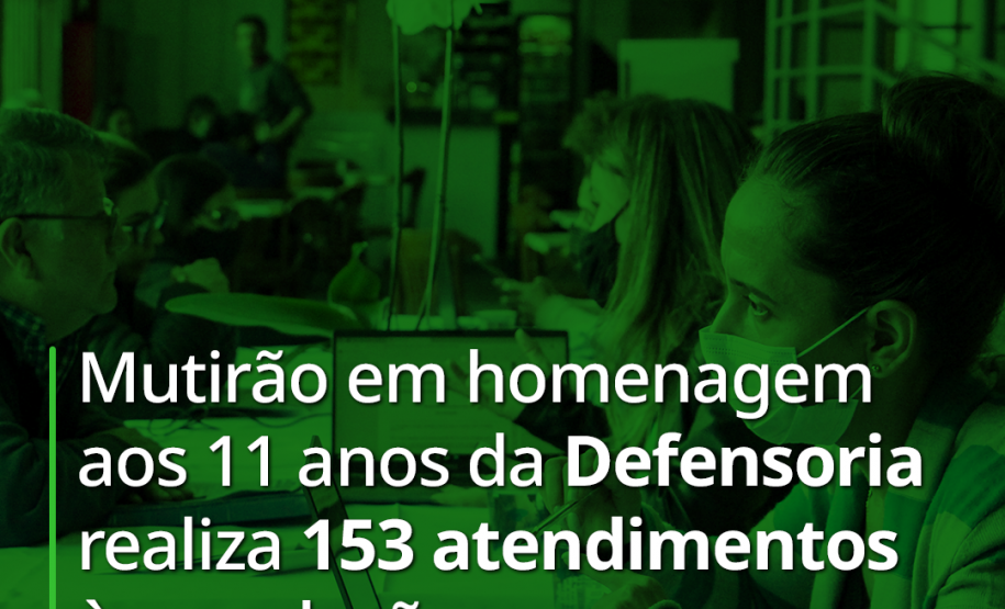 Mutirão em homenagem aos 11 anos da Defensoria realiza 153 atendimentos à população