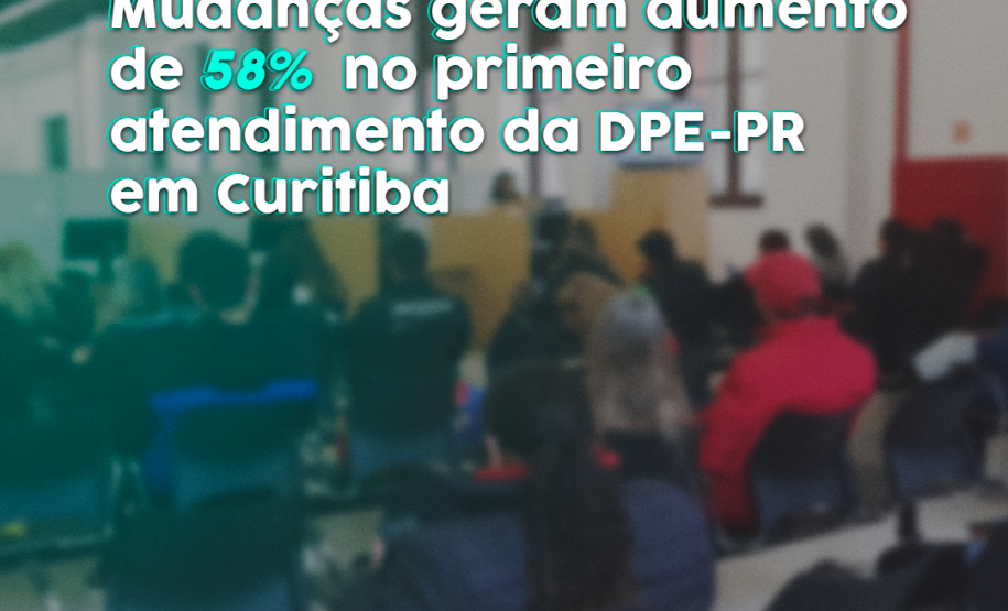 Acesso à justiça | Mudanças geram aumento de 58% no primeiro atendimento da DPE-PR em Curitiba