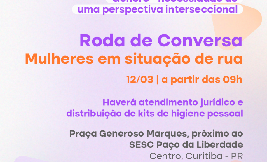 Rodas de conversa vão marcar o Mês das Mulheres na DPE-PR