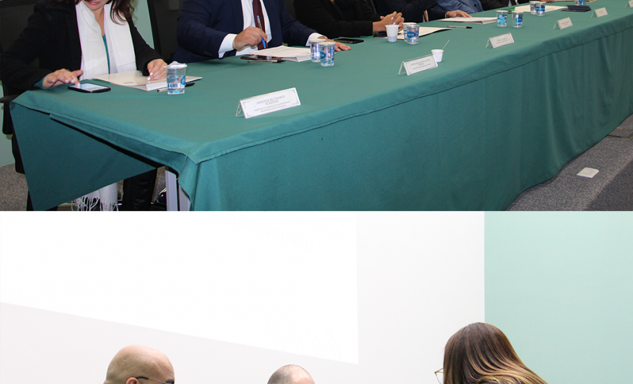 Representantes da Administração Superior da Defensoria Pública do Paraná, da Escola da DPE-PR (EDEPAR), da Ouvidoria da DPE-PR e da Adepar.