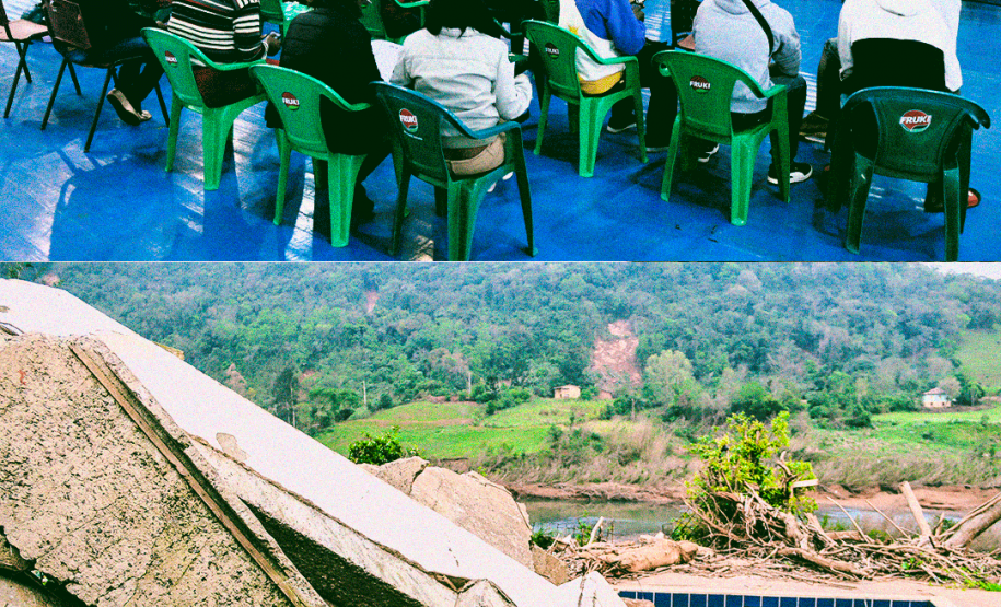 Imagem com fotos da atuação da DPE-PR no Rio Grande do Sul.