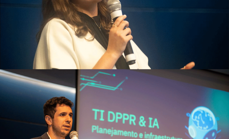 Imagens dos servidores participantes na palestra.