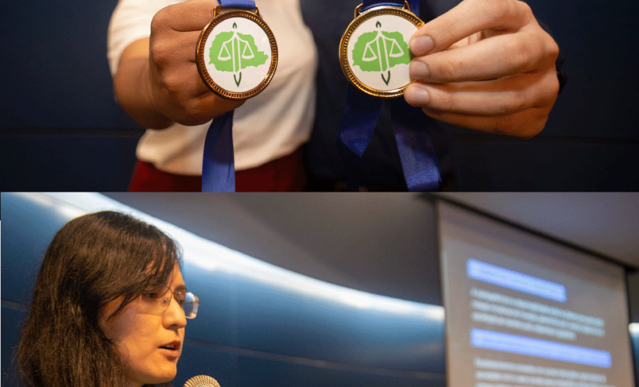 Imagens dos servidores participantes na palestra.