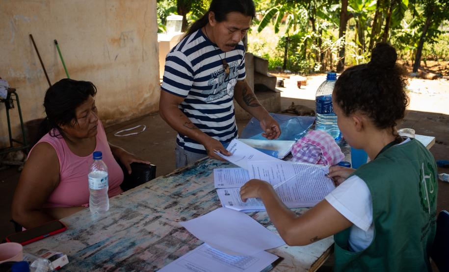 Foto da atuação do NUPIER na aldeia Yvy Okaju, em Guaíra.