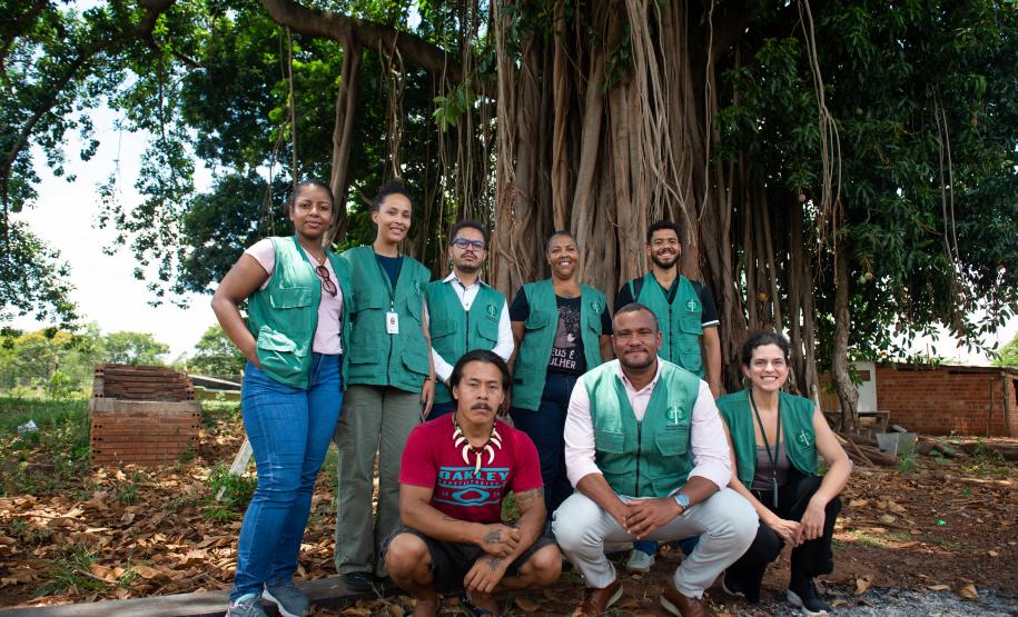 Foto da atuação do NUPIER na aldeia Yvy Okaju, em Guaíra.