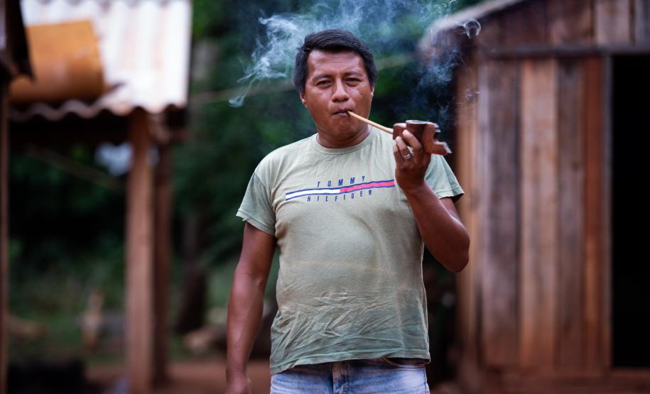 Foto da atuação do NUPIER na aldeia Yvy Okaju, em Guaíra.