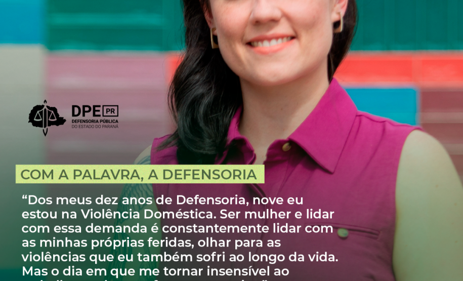 Imagem colorida do retrato de Jéssica com arte que inclui texto chamando para matéria.