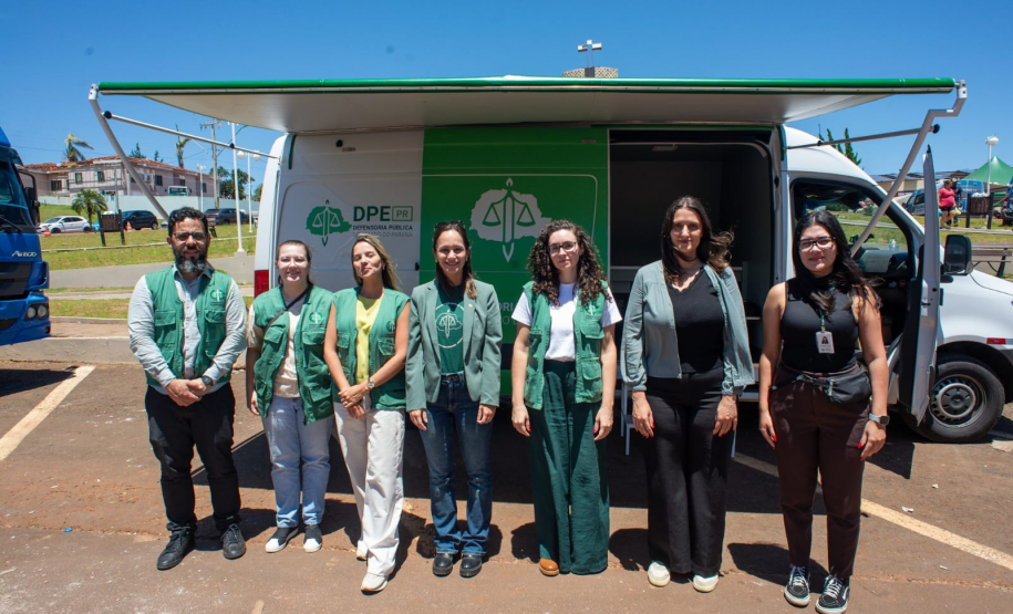 Equipe da DPE-PR hoje em Rio Bonito do Iguaçu, contando com a presença em campo da 1ªsubdefensora pública-geral, Lívia Brodbeck