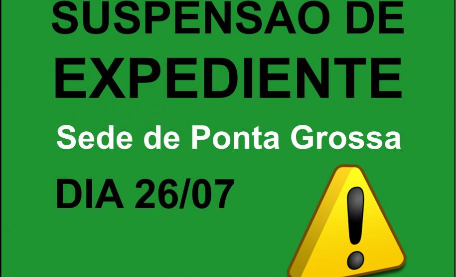 Suspensão expediente sede PG