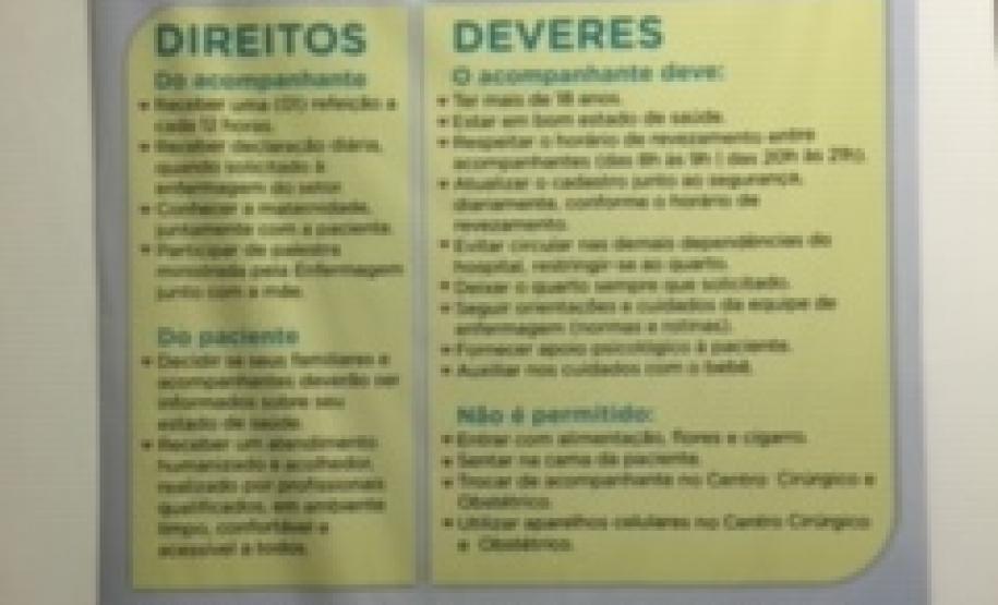 Banner informativo "Direitos e deveres do Acompanhante"