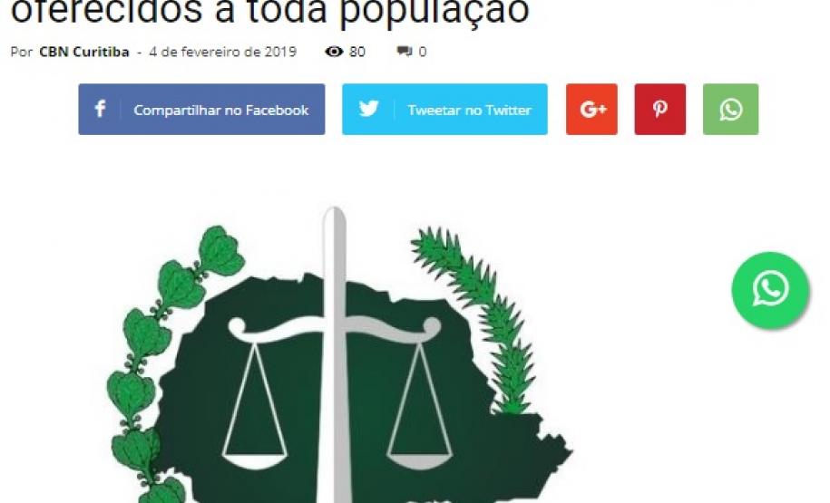 Imagem do site da CBN com o título da matéria e a logo da DPPR.