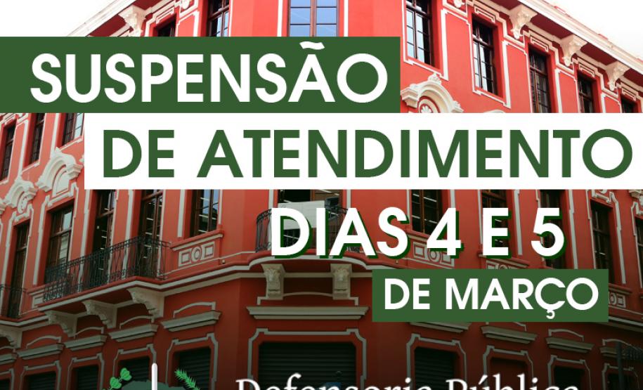 Conforme o calendário do Tribunal de Justiça do Estado do Paraná, informamos que não haverá atendimento na terça-feira (05), devido ao feriado de Carnaval. Na segunda-feira (04), não haverá expediente nas repartições de justiça do Estado, inclusive na Defensoria Pública do Estado do Paraná, por conta da véspera do feriado.