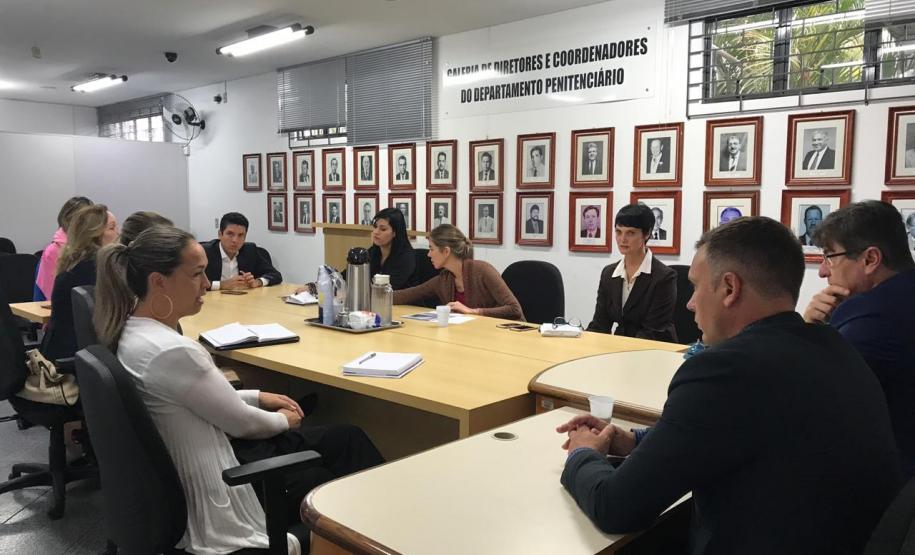 NUDEM e NUCIDH fazem solicitação de local de prisão próprio para pessoas transgêneros Mesa de reunião do Grupo de Trabalho