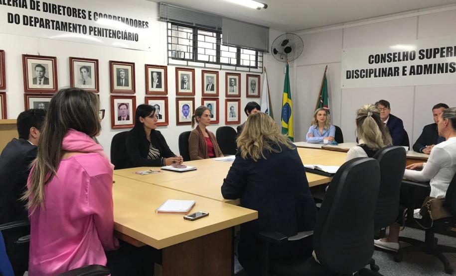 NUDEM e NUCIDH fazem solicitação de local de prisão próprio para pessoas transgêneros Mesa de reunião do Grupo de Trabalho