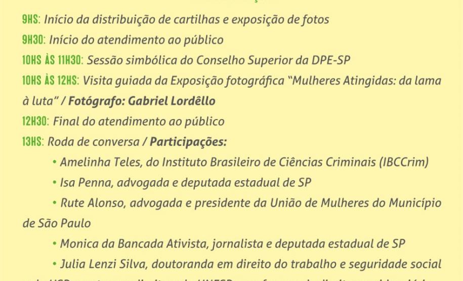 ANADEP lança campanha nacional em defesa das mulheres Programação do evento