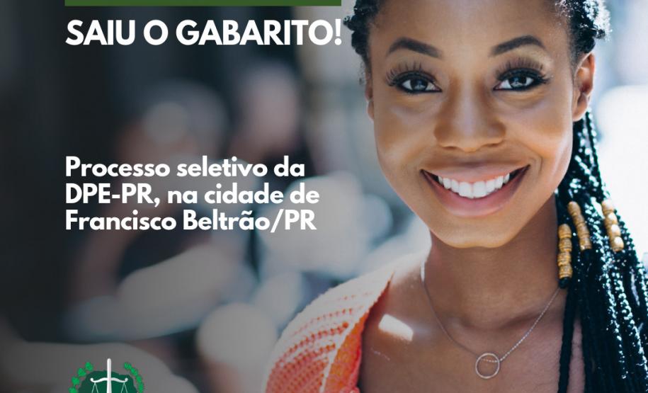 DPE-PR divulga gabarito de processo seletivo em Francisco Beltrão