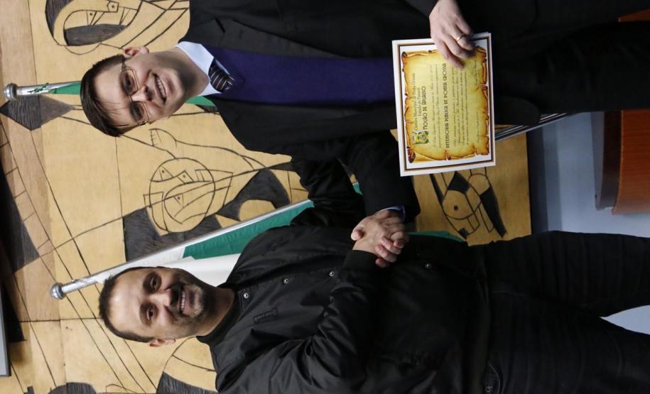 Vereador George Luiz de Oliveira e o Coordenador da Sede em Ponta Grossa Defensor Ricardo Milbrath Padoim