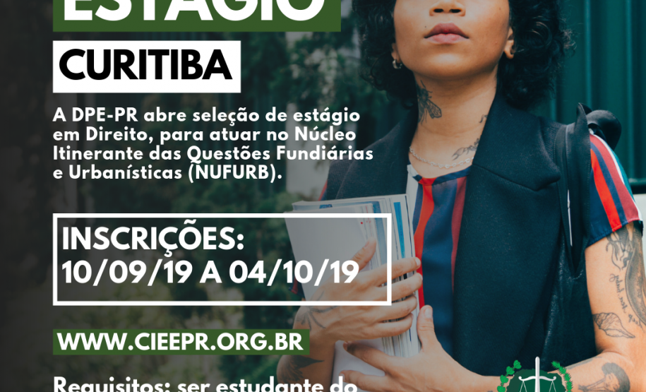 DPE-PR abre vagas de estágio em Curitiba