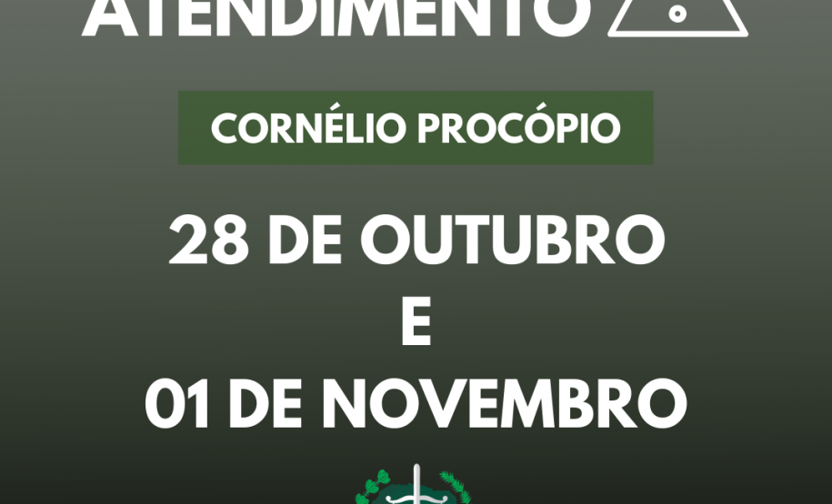 Suspensão de atendimento: Sede Cornélio Procópio
