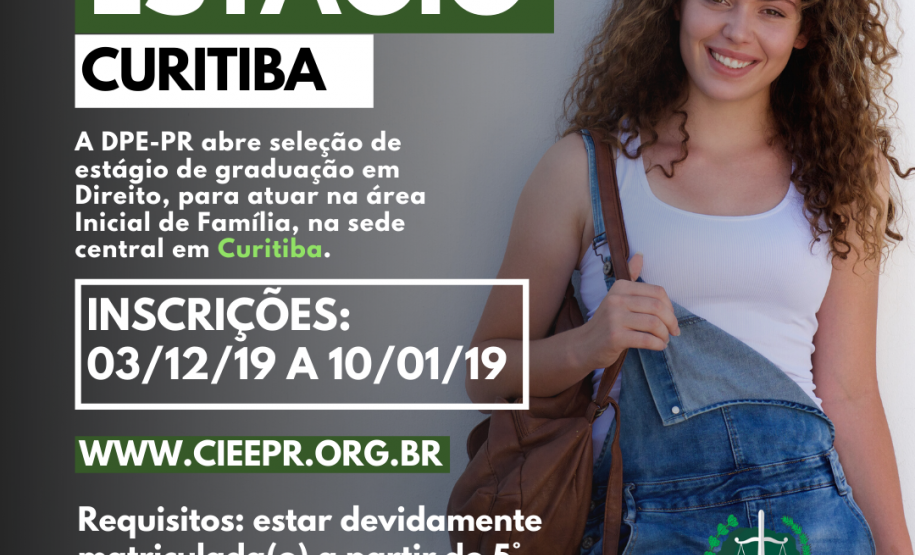 DPE-PR abre vaga de estágio em Curitiba