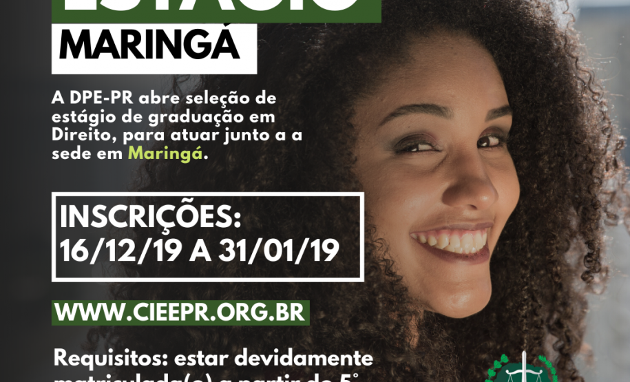 DPE-PR abre vaga de estágio em Maringá