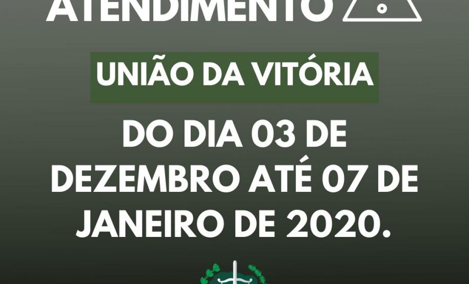 Suspensão de atendimento: Sede União da Vitória