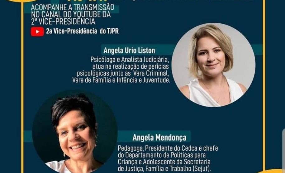 Hoje (22), às 17 horas, através do canal da 2ª vice-presidência do TJPR no Youtube, acontecerá a transmissão da live com o tema: “Estratégias Pedagógicas e Promoção em Saúde Mental no Cotidiano das Crianças e Adolescentes Acolhidos”