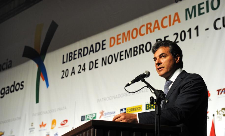 Governador Beto Richa participa da sessão solene de abertura da XXI Conferência Nacional dos Advogados no centro de convenções expounimed.Curitiba, 21/11/2011Foto: AENotícias