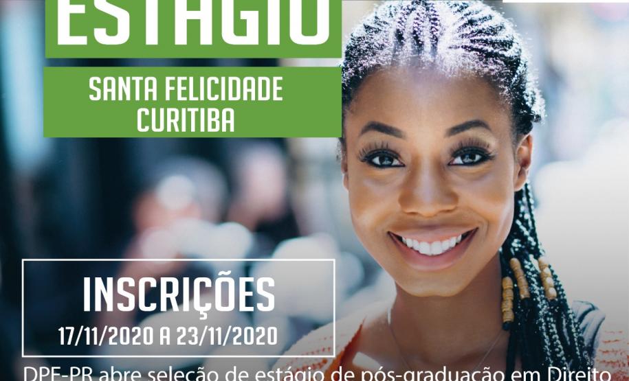 DPE-PR em Santa Felicidade abre vagas de estágio em Pós-Graduação