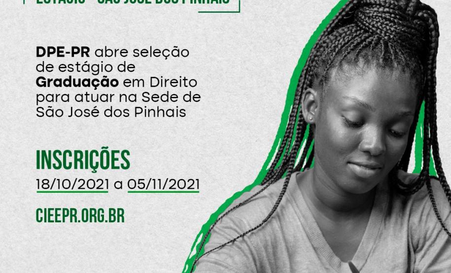 DPE-PR abre vaga de estágio para graduandas(os) em Direito DPE-PR abre vaga de estágio para graduandas(os) em Direito