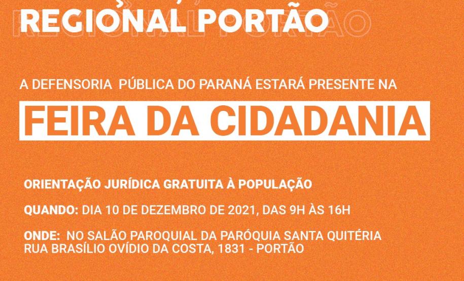 Defensoria Pública do Paraná estará presente na Feira da Cidadania