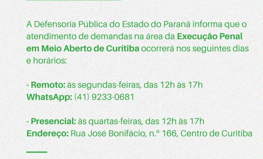 Comunicado - Execução Penal | Curitiba