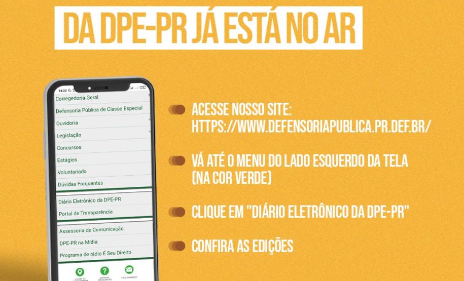 Já está disponível em nosso site o Diário Eletrônico da Defensoria (DED).