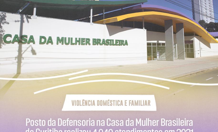 Posto da Defensoria na Casa da Mulher Brasileira de Curitiba realizou 4.940 atendimentos em 2021