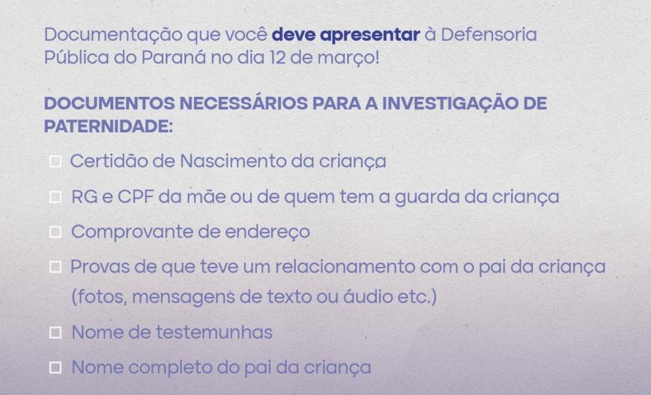 DPE-PR realiza nova etapa do Mutirão de Reconhecimento de Paternidade