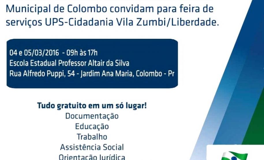 Feira de serviços em Colombo promete levar atendimento gratuito à população da cidade.