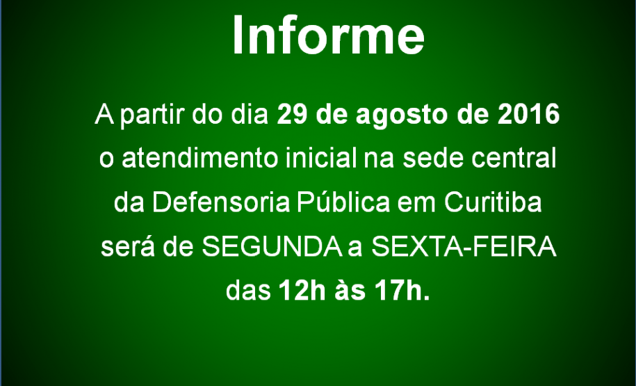 Novo horário de atendimento do CAM Curitiba