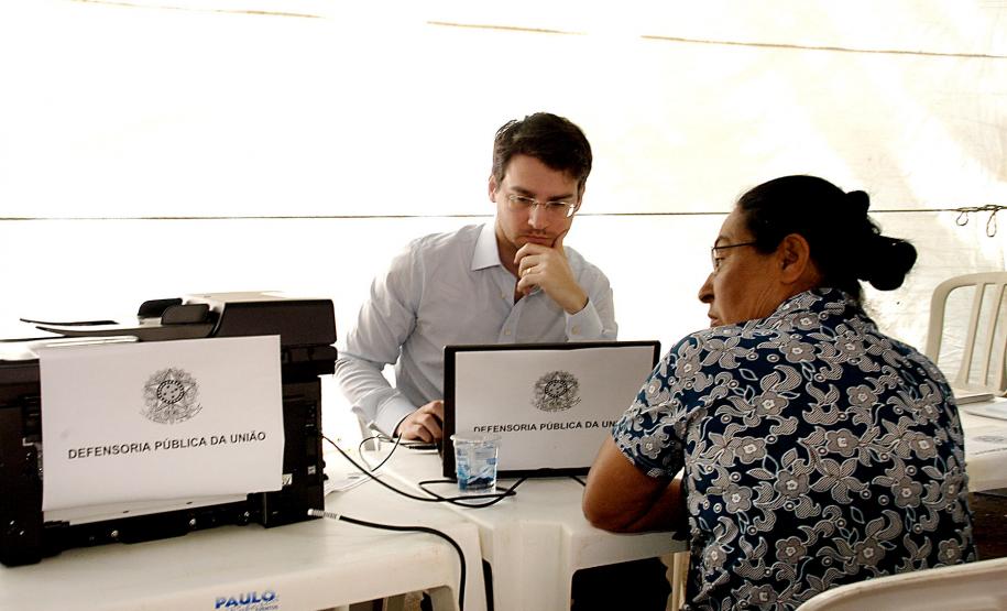 A Defensoria Pública da União também participou do evento e realizou diversos atendimentos na área de Direito previdenciário, entre outros serviços.