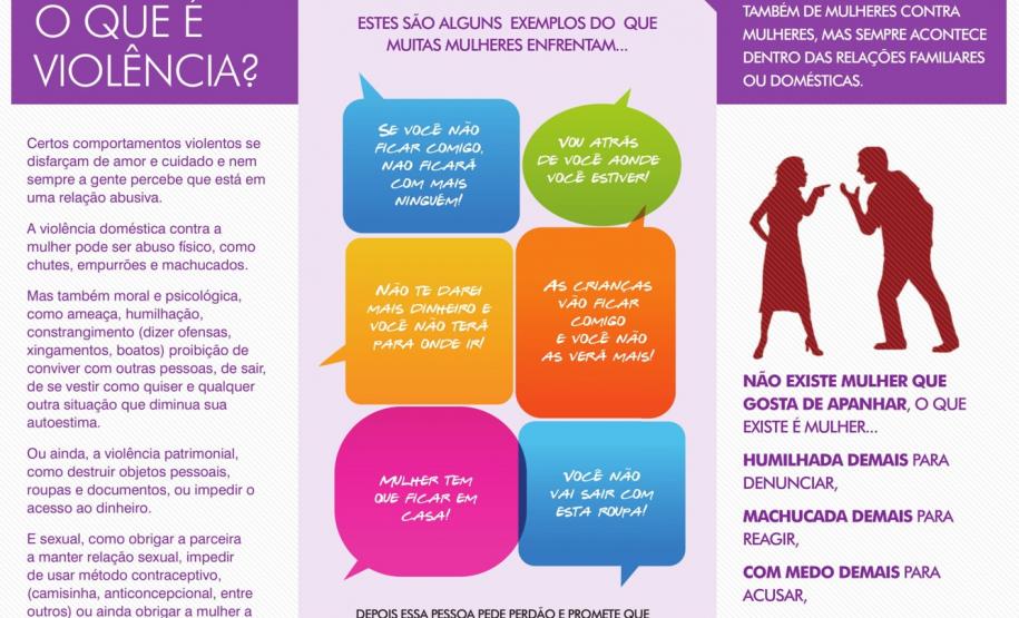Folder que será distribuído durante a Semana da Mulher.
